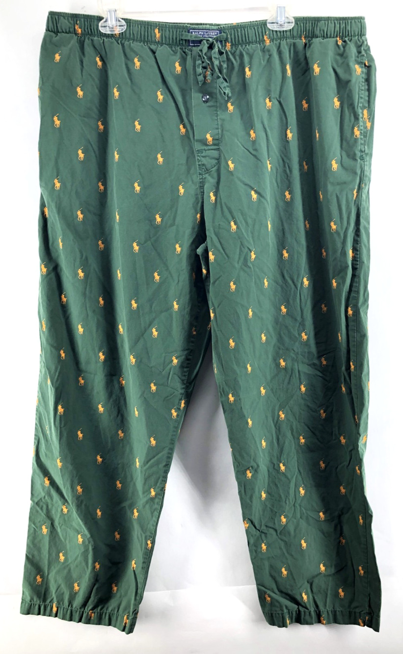 Polo Ralph Lauren GREEN Woven Pajama Lounge Pants Men's XL Cotton